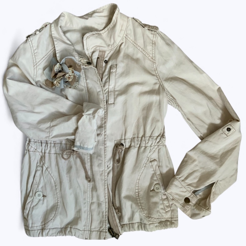 Anthropologie Daughters of the Liberation Tan Anorak Utility Jacket SZ 10 - Picture 2 of 15